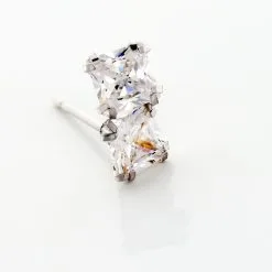 Histoire D'Or Boucles D'oreilles Puces Or Blanc Oxyde De Zirconium -Boucles d'oreilles Bracelet Soldes B3OFBZW615 view2