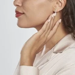 Histoire D'Or Boucles D'oreilles Pendantes Georas Or Blanc Oxyde -Boucles d'oreilles Bracelet Soldes B3OFBZW620 model0