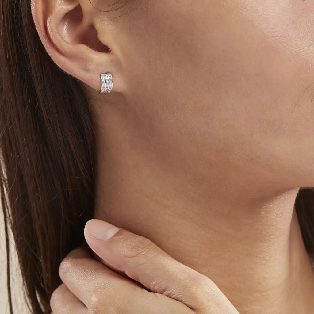 Histoire D'Or Demi Créoles Or Blanc Jacobea Oxyde De Zirconium 6 Histoire D'Or Demi Créoles Or Blanc Jacobea Oxyde De Zirconium – Image 4