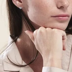 Histoire D'Or Boucles D'oreilles Puces Or Blanc Katherina Oxyde De Zirconium -Boucles d'oreilles Bracelet Soldes B3OFBZW631 model0