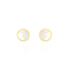 Histoire D'Or Boucles D'oreilles Puces Joana Or Jaune Nacre