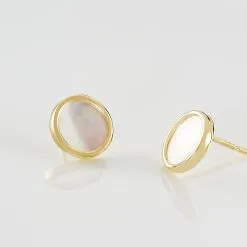 Histoire D'Or Boucles D'oreilles Puces Joana Or Jaune Nacre -Boucles d'oreilles Bracelet Soldes B3OFJAW002 view2