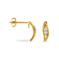Histoire D'Or Boucles D'oreilles Puces Gulbeyazae Or Jaune Diamant -Boucles d'oreilles Bracelet Soldes B3OFJDW088 view1