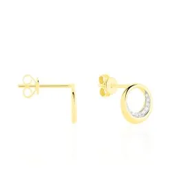 Histoire D'Or Boucles D'oreilles Puces Batoul Or Jaune Diamant