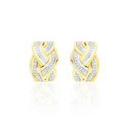 Histoire D'Or Boucles D'oreilles Puces Leopoldine Or Jaune Diamant