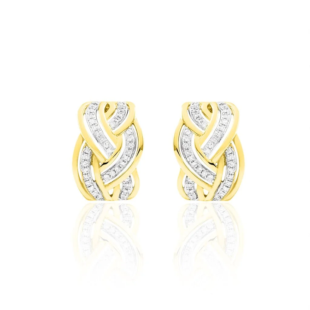 Histoire D'Or Boucles D'oreilles Puces Leopoldine Or Jaune Diamant 3 Histoire D'Or Boucles D'oreilles Puces Leopoldine Or Jaune Diamant