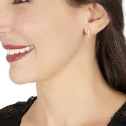 Histoire D'Or Boucles D'oreilles Puces Paola Or Jaune Diamant -Boucles d'oreilles Bracelet Soldes B3OFJDW485 view3