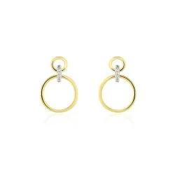 Histoire D'Or Boucles D'oreilles Puces Or Jaune Agnessa Diamants
