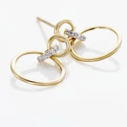 Histoire D'Or Boucles D'oreilles Puces Or Jaune Agnessa Diamants -Boucles d'oreilles Bracelet Soldes B3OFJDW657 view2