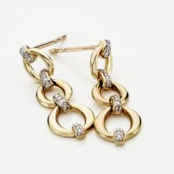 Histoire D'Or Boucles D'oreilles Pendantes Abban Or Jaune Diamant -Boucles d'oreilles Bracelet Soldes B3OFJDW674 view2