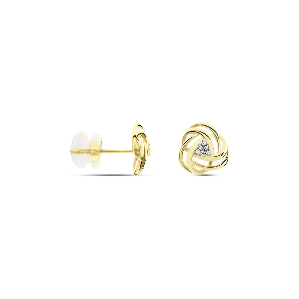 Histoire D'Or Boucles D'oreilles Puces Or Jaune Afua Diamants 4 Histoire D'Or Boucles D'oreilles Puces Or Jaune Afua Diamants – Image 2