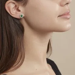 Histoire D'Or Boucles D'oreilles Puces Vladimir Or Jaune Diamant Et Emeraude -Boucles d'oreilles Bracelet Soldes B3OFJEV077 model0