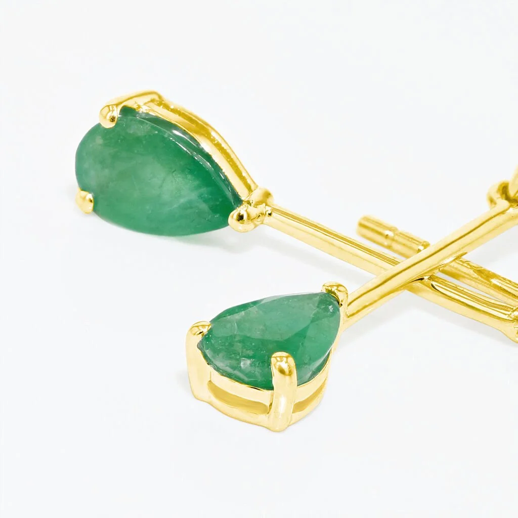 Histoire D'Or Boucles D'oreilles Pendantes Goutte Or Jaune Emeraude 5 Histoire D'Or Boucles D'oreilles Pendantes Goutte Or Jaune Emeraude – Image 3