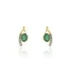 Histoire D'Or Bijoux D'oreilles Emotion Or Jaune Emeraude Diamant