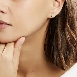 Histoire D'Or Bijoux D'oreilles Emotion Or Jaune Emeraude Diamant -Boucles d'oreilles Bracelet Soldes B3OFJEV116 model0