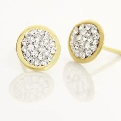 Histoire D'Or Boucles D'oreilles Puces Edmee Cercle 0 Or Jaune Strass -Boucles d'oreilles Bracelet Soldes B3OFJPW285 view2