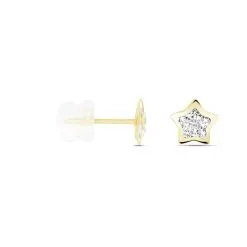 Histoire D'Or Boucles D'oreilles Puces Elais Etoile 0 Or Jaune Strass -Boucles d'oreilles Bracelet Soldes B3OFJPW292 view1