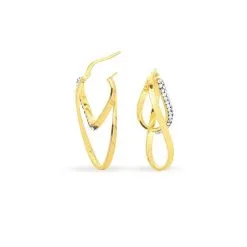 Histoire D'Or Créoles Luna Or Jaune Strass -Boucles d'oreilles Bracelet Soldes B3OFJPW324 view2