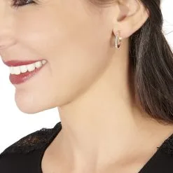 Histoire D'Or Créoles Sandrine Or Jaune Strass -Boucles d'oreilles Bracelet Soldes B3OFJPW330 model0