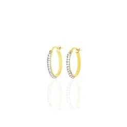 Histoire D'Or Créoles Sandrine Or Jaune Strass -Boucles d'oreilles Bracelet Soldes B3OFJPW330 view1
