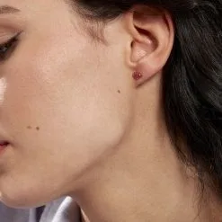 Histoire D'Or Boucles D'oreilles Puces Ovale Or Jaune Rubis -Boucles d'oreilles Bracelet Soldes B3OFJRR017 model0