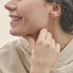 Histoire D'Or Boucles D'oreilles Puces Vladimir Or Jaune Diamant Et Rubis -Boucles d'oreilles Bracelet Soldes B3OFJRR091 model0