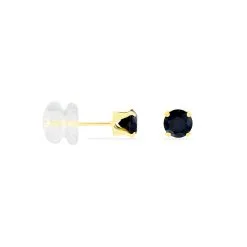Histoire D'Or Boucles D'oreilles Puces Elea Serti Griffe Or Jaune Saphir -Boucles d'oreilles Bracelet Soldes B3OFJSB006 view1