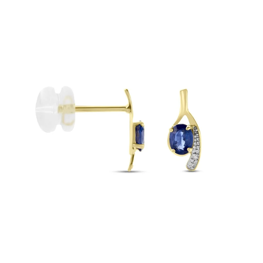 Histoire D'Or Bijoux D'oreilles Emotion Or Jaune Saphir Diamant 4 Histoire D'Or Bijoux D'oreilles Emotion Or Jaune Saphir Diamant – Image 2
