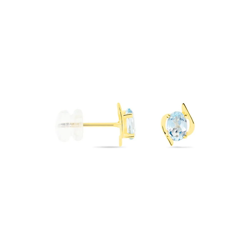Histoire D'Or Boucles D'oreilles Puces Vrille Ovale Or Jaune Topaze 4 Histoire D'Or Boucles D'oreilles Puces Vrille Ovale Or Jaune Topaze – Image 2