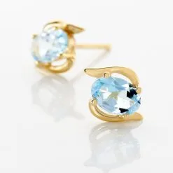 Histoire D'Or Boucles D'oreilles Puces Vrille Ovale Or Jaune Topaze 8 Histoire D'Or Boucles D'oreilles Puces Vrille Ovale Or Jaune Topaze -Boucles d'oreilles Bracelet Soldes B3OFJTB007 view2