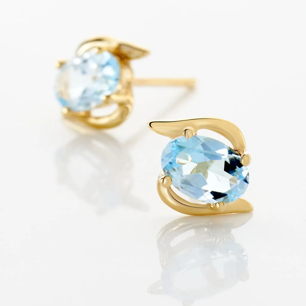 Histoire D'Or Boucles D'oreilles Puces Vrille Ovale Or Jaune Topaze 5 Histoire D'Or Boucles D'oreilles Puces Vrille Ovale Or Jaune Topaze – Image 3