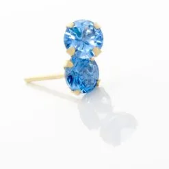 Histoire D'Or Boucles D'oreilles Puces Daria Serti Griffe 3 Or Jaune Oxyde -Boucles d'oreilles Bracelet Soldes B3OFJTB017 view2