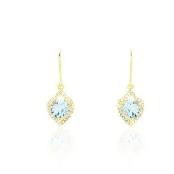 Histoire D'Or Boucles D'oreilles Pendantes Rosaline Or Jaune Topaze Et Oxyde