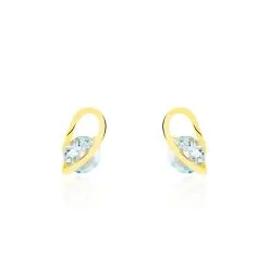 Histoire D'Or Boucles D'oreilles Puces Or Jaune Berecyntia Topaze