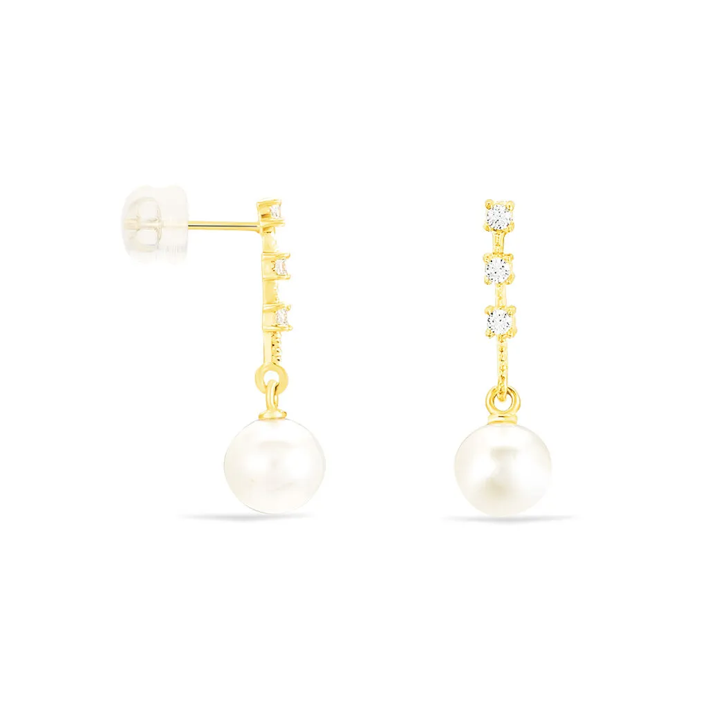 Histoire D'Or Boucles D'oreilles Pendantes Louise-marie Or Jaune Perle De Culture 4 Histoire D'Or Boucles D'oreilles Pendantes Louise-marie Or Jaune Perle De Culture – Image 2