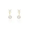 Histoire D'Or Bijoux D'oreilles Norah Or Jaune Perle De Culture Et Oxyde