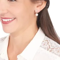 Histoire D'Or Bijoux D'oreilles Norah Or Jaune Perle De Culture Et Oxyde -Boucles d'oreilles Bracelet Soldes B3OFJU2285 model0