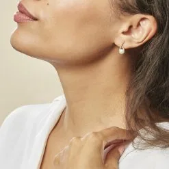 Histoire D'Or Boucles D'oreilles Pendantes Helin Or Jaune Perle De Culture Et Oxyde -Boucles d'oreilles Bracelet Soldes B3OFJU2286 model0