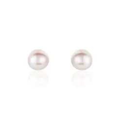 Histoire D'Or Boucles D'oreilles Puces Kesya Nacres Bouton Or Jaune Perle De Culture