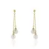 Histoire D'Or Boucles D'oreilles Pendantes Carrine 2 Fils Or Jaune Perle De Culture