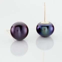 Histoire D'Or Boucles D'oreilles Puces Micaelle Teintees Or Jaune Perle De Culture -Boucles d'oreilles Bracelet Soldes B3OFJUH006 view2