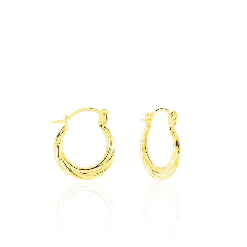 Histoire D'Or Créoles Or Jaune Anaitz 3 Histoire D'Or Créoles Or Jaune Anaitz