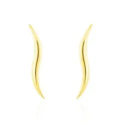Histoire D'Or Boucles D'oreilles Pendantes Merone Vagues Or Jaune