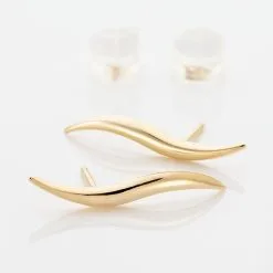 Histoire D'Or Boucles D'oreilles Pendantes Merone Vagues Or Jaune -Boucles d'oreilles Bracelet Soldes B3OFJW00BW view2