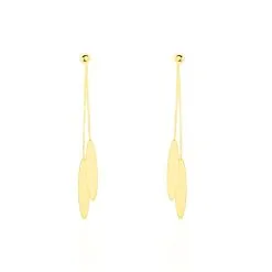 Histoire D'Or Boucles D'oreilles Pendantes Feuille Or Jaune