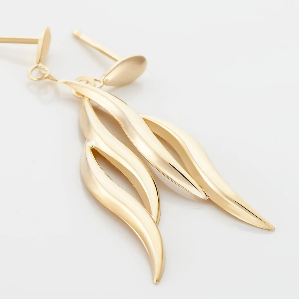 Histoire D'Or Boucles D'oreilles Pendantes Merone Vagues Or Jaune 5 Histoire D'Or Boucles D'oreilles Pendantes Merone Vagues Or Jaune – Image 3