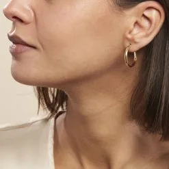 Histoire D'Or Créoles Shalana Lisses Demi Jonc Or Jaune -Boucles d'oreilles Bracelet Soldes B3OFJW00HF model0