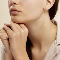 Histoire D'Or Boucles D'oreilles Pendantes Powoo Or Jaune Strass -Boucles d'oreilles Bracelet Soldes B3OFJXW209 model0