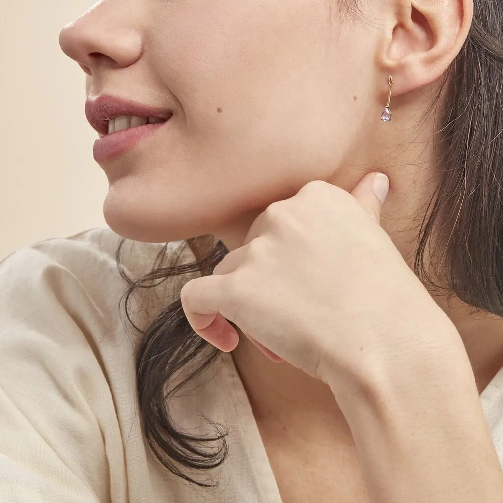 Histoire D'Or Boucles D'oreilles Pendantes Goutte Or Jaune Amethyste 6 Histoire D'Or Boucles D'oreilles Pendantes Goutte Or Jaune Amethyste – Image 4