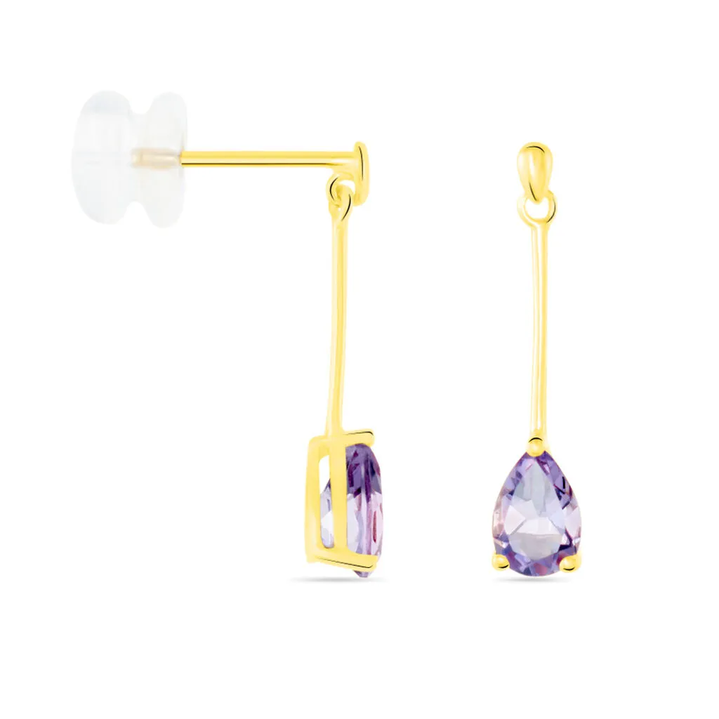 Histoire D'Or Boucles D'oreilles Pendantes Goutte Or Jaune Amethyste 4 Histoire D'Or Boucles D'oreilles Pendantes Goutte Or Jaune Amethyste – Image 2